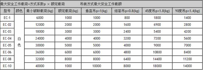 EC白色扁平吊装带